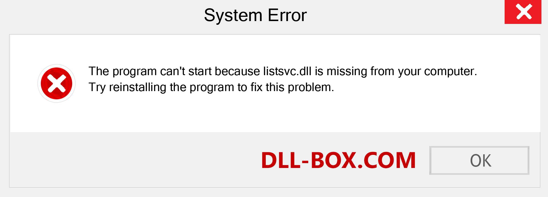  listsvc.dll file is missing?. Download for Windows 7, 8, 10 - Fix  listsvc dll Missing Error on Windows, photos, images